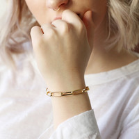 Thick Gold Cable Chain Bracelet