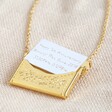 Personalised Gold Anniversary Envelope Locket Necklace with Paper Hidden Charm