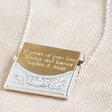 Personalised Silver Anniversary Envelope Locket Necklace with Brass Hidden Charm