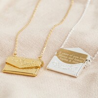 Personalised Anniversary Envelope Locket Necklace with Hidden Charm