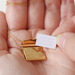 Personalised Graduation Envelope Locket Necklace with Hidden Charm