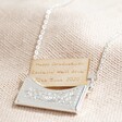 Personalised Silver Graduation Envelope Locket Necklace with Wood Hidden Charm