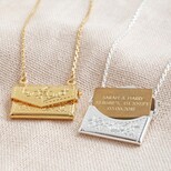 Personalised Graduation Envelope Locket Necklace with Hidden Charm