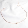 Falling Heart Bead Necklace in Rose Gold