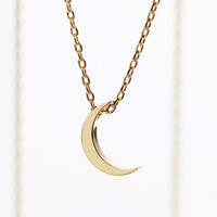 Gold Crescent Moon Necklace