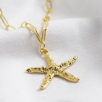 Gold Starfish Necklace