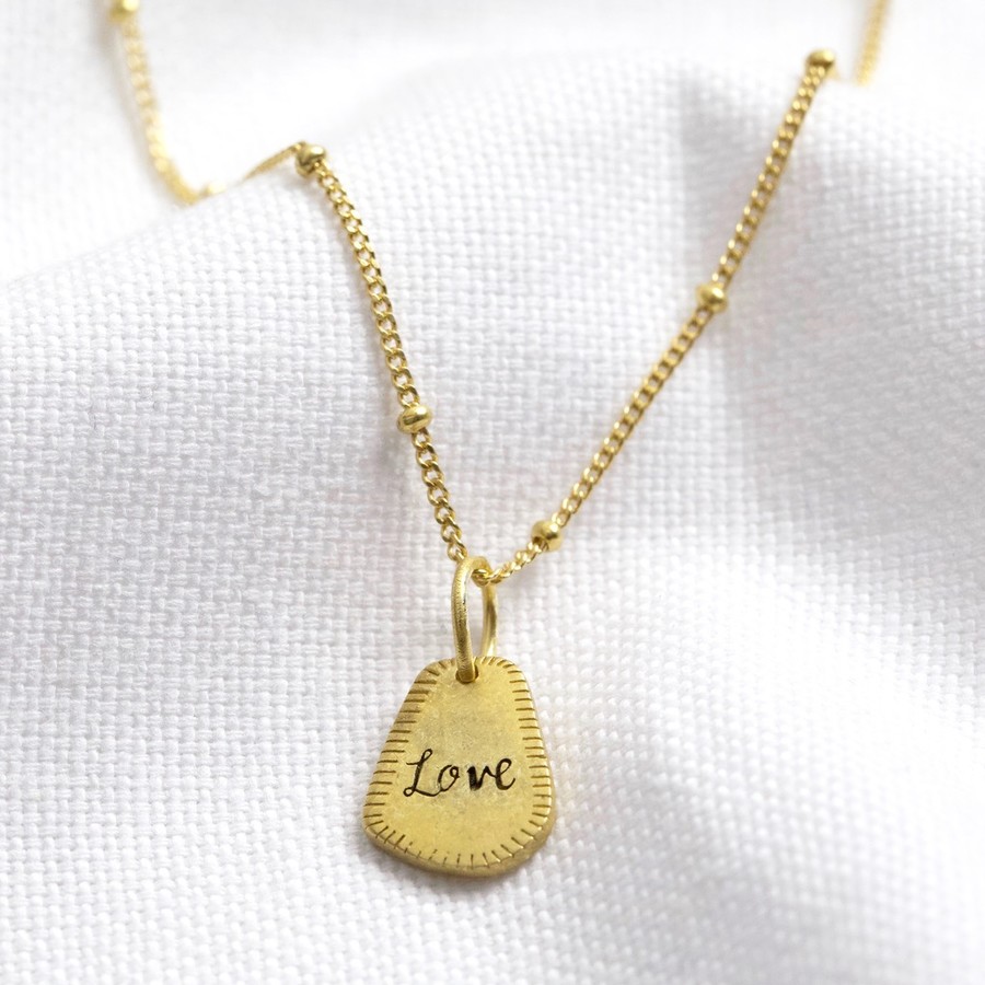 Gold Sterling Single Affirmation Pendant Necklace Lisa Angel - Single Pendant Necklaces Gold Sterling Single Affirmation Pendant Necklace Lisa Angel - Single Pendant Necklaces