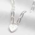 Lisa Angel Ladies' Heart Padlock Pendant Necklace in Silver