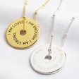 Lisa Angel Ladies' Engraved Message of Affirmation Ring Necklace