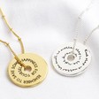 Women's Engraved Message of Affirmation Ring Necklace