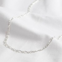 Oversized Figaro Chain Necklace in Silver