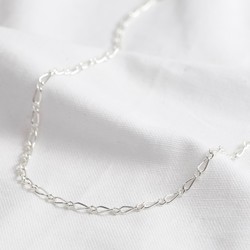 Oversized Figaro Chain Necklace in Silver