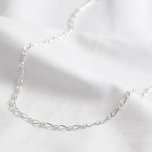 Oversized Figaro Chain Necklace in Silver