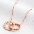 Personalised Rose Gold Interlocking Twisted Ring Necklace