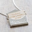 Lisa Angel Silver Personalised Envelope Locket Necklace with Hidden Charm
