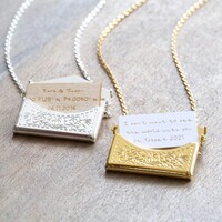 Personalised Envelope Locket Necklace with Hidden Charm