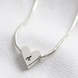 Lisa Angel Silver Personalised Falling Heart Bead Necklace