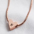 Lisa Angel Rose Gold Personalised Falling Heart Bead Necklace