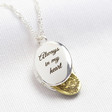 Lisa Angel Silver Personalised Fingerprint Oval Locket Necklace