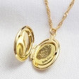 Lisa Angel Ladies' Gold Personalised Fingerprint Oval Locket Necklace