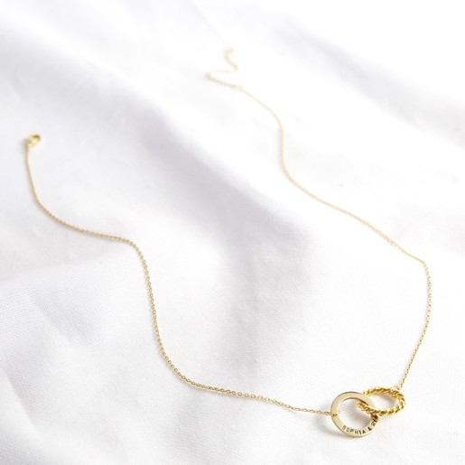 Personalised Interlocking Twisted Ring Necklace Lisa Angel