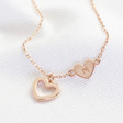 Lisa Angel Rose Gold Personalised Mismatched Heart Necklace