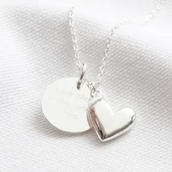 Personalised Puffed Heart Pendant Necklace