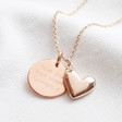 Personalised Puffed Rose Gold Heart Pendant Necklace
