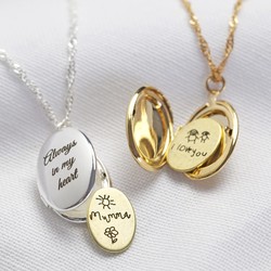 Personalised 'Your Drawing' Oval Locket Necklace
