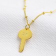 Lisa Angel Gold Personalised Sterling Silver Key Pendant Necklace