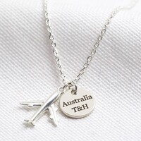 Personalised Sterling Silver Plane Pendant Necklace