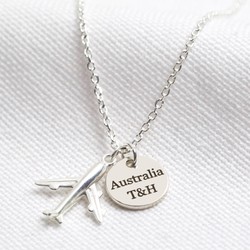 Personalised Sterling Silver Plane Pendant Necklace