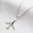 Lisa Angel Ladies' Sterling Silver Plane Pendant Necklace