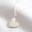 Silver Puffed Heart Pendant Necklace