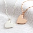 Silver and Rose Gold Puffed Heart Pendant Necklaces