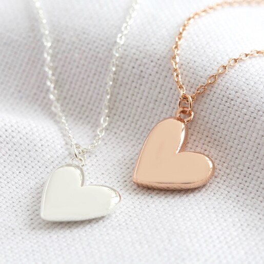3D Heart Pendant Necklace in Rose Gold| Lisa Angel Jewellery