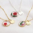 Lisa Angel Ladies' Personalised Pressed Birth Flower Pendant Necklace
