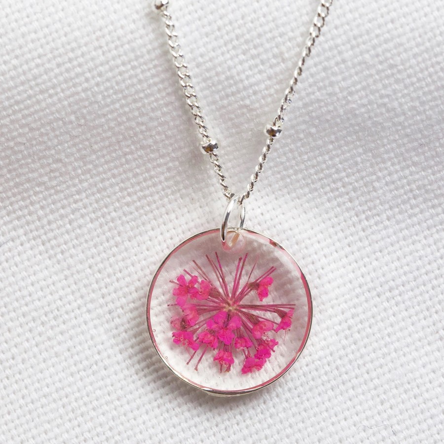 Personalised Pressed Birth Flower Necklace | Lisa Angel