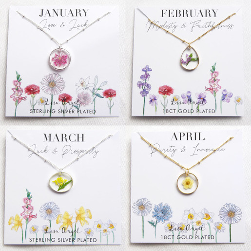 Birth Flower Necklace, Waterproof Gifts, Floral Necklace, Birth Month – HKS  Jewellery