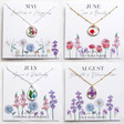 Lisa Angel May, June, July and August Real Pressed Flower Pendant Necklaces in Gold
