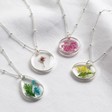 Lisa Angel Pressed Birth Flower Pendant Necklace in Silver