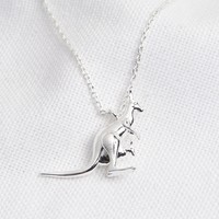 Silver Kangaroo Pendant Necklace