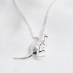 Silver Kangaroo Pendant Necklace