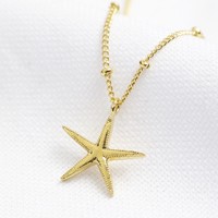 Starfish Pendant Necklace in Gold