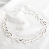 Statement Marquis Link Chain Necklace in Silver