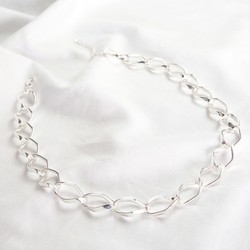 Statement Marquis Link Chain Necklace in Silver