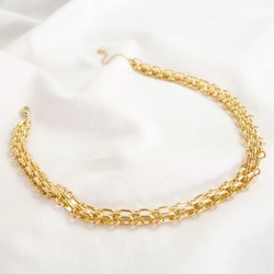 Statement Track Cable Chain Necklace in Gold