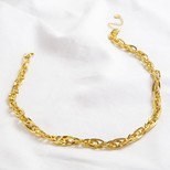 Statement Triple Cable Link Chain Necklace in Gold