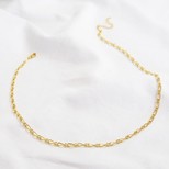 Thick Figaro Chain Necklace in Gold