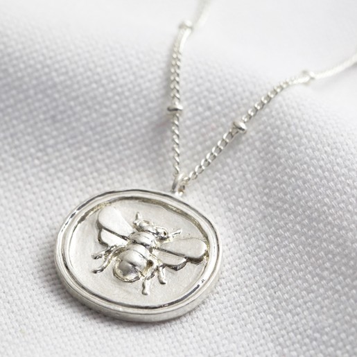Silver Wax Seal Bee Pendant Necklace Jewellery Lisa Angel - Silver Bee Pendant Necklace Silver Wax Seal Bee Pendant Necklace Jewellery Lisa Angel - Silver Bee Pendant Necklace